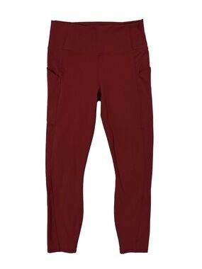 Fabletics PureLuxe Burgundy Leggings Size S High Rise Pocket Athletic